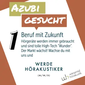 Hörakustik ist ein Beruf mit Zukunft. Kaum einem anderen Markt steht ein dermaßen großer und planbarer Zuwachs bevor wie der Hörakustik. Wachse mit uns und werde Hörakustiker