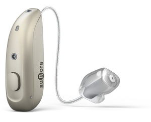 Das neue auRora XG Hörsystem in der Farbe Sand